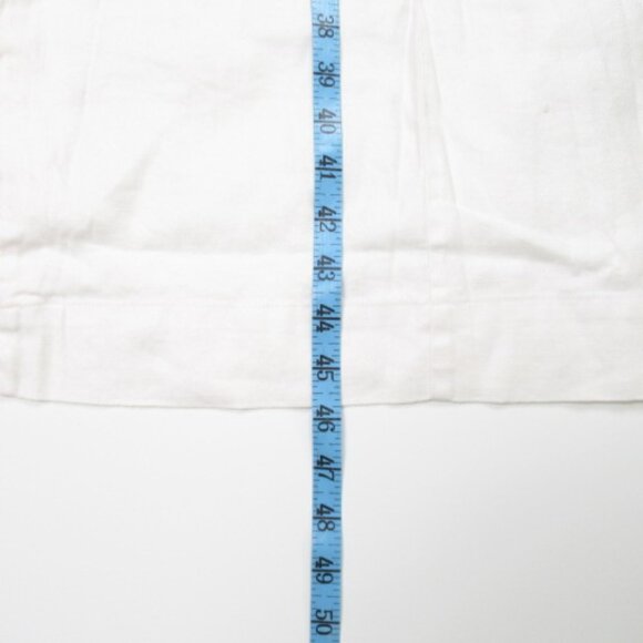 By Anthropologie Sleeveless Linen Button Wrap Midi Dress White 1X Plus - Picture 7 of 12